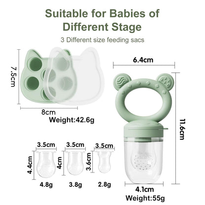 WAJIAYON Baby Breastmilk Popsicle Molds & Baby Fruit Feeder (4 Pack), Infant Food Freezer Tray Storage Containers, Silicone Teething Pacifier Feeder and Teether for Babies,Boys and Girls-Pink&Purple