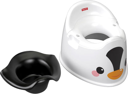 Fisher-Price™ Toddler Toilet Penguin Potty Training Seat, Portable Chair with Handles for Kids and Removable Bowl