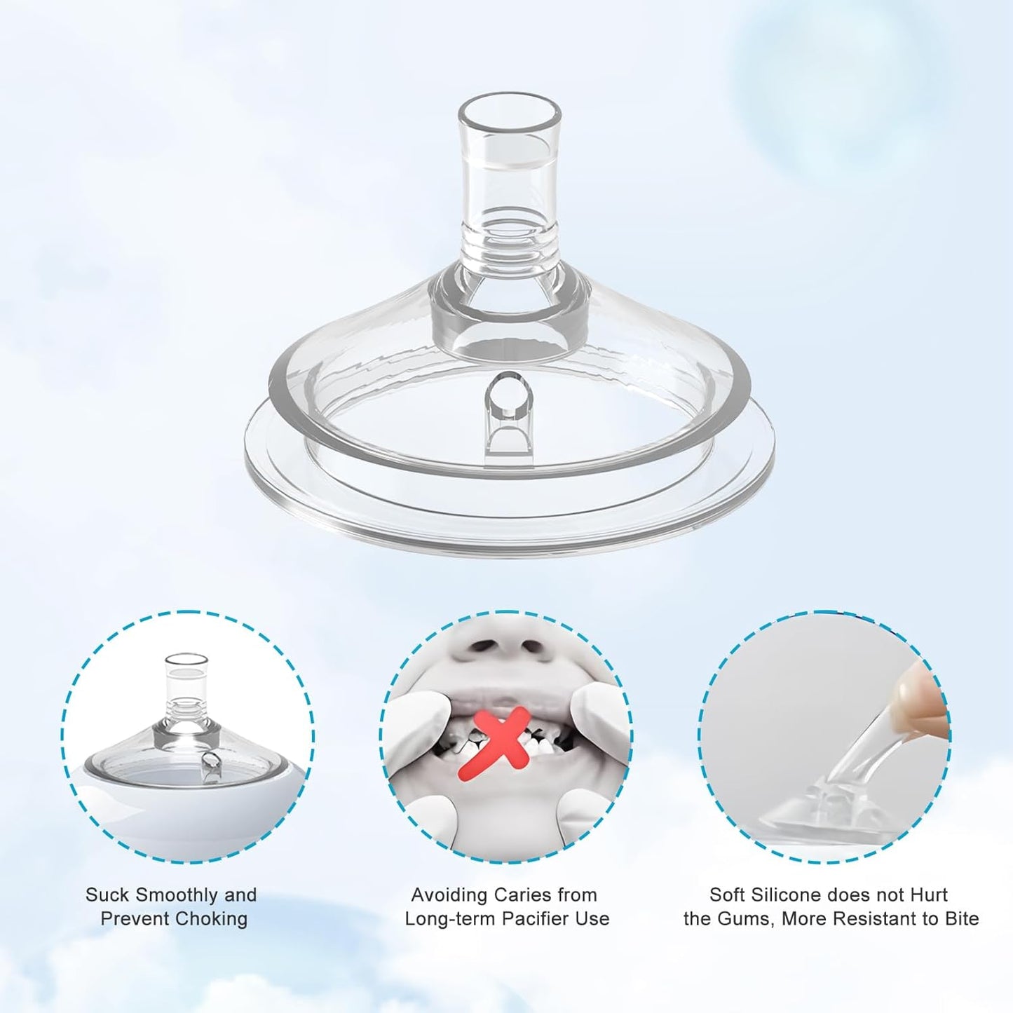 Sippy Spout Nipples for Philips Avent Baby Bottles, Natural Trainer Sippy Cup My Grippy Spout Sippy Cup and Natural Trainer Sippy Cup, Soft 100% Silicone Sippy Spout Nipples (Sippy Nipple)