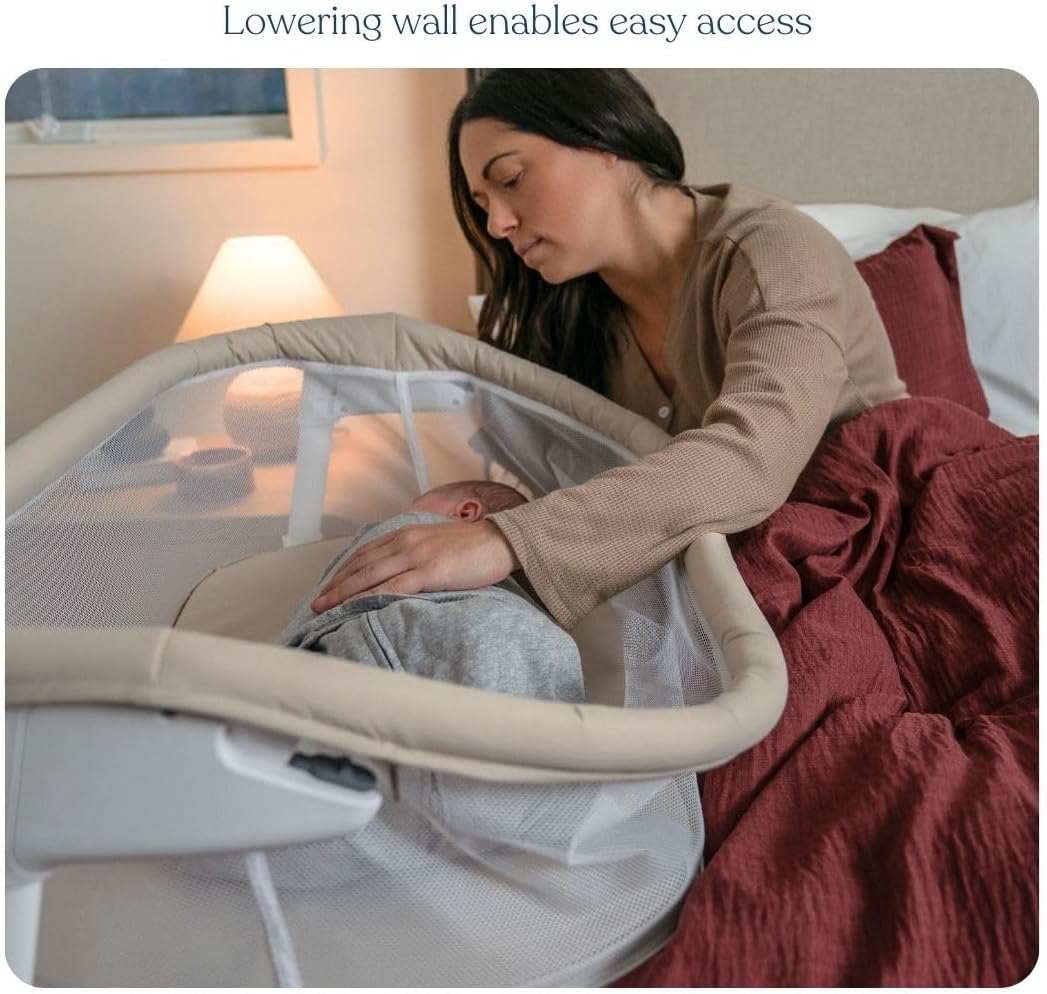 HALO® BassiNest® Bedside Sleeper – Breathable Baby Bassinet Slides Over Bed with Mesh Walls for Airflow & Visibility, Lowering Wall for Easy Access, Fits Most Beds