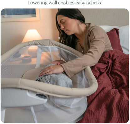 HALO® BassiNest® Bedside Sleeper – Breathable Baby Bassinet Slides Over Bed with Mesh Walls for Airflow & Visibility, Lowering Wall for Easy Access, Fits Most Beds