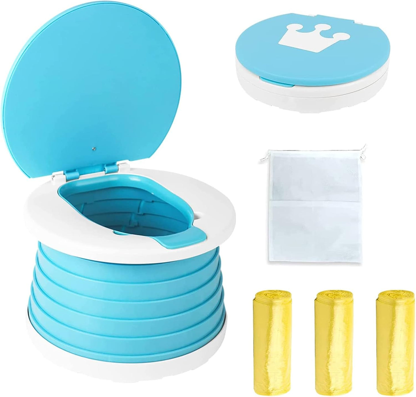 Travel Potty for Toddler, Portable and Foldable Toilet, Apply to Seat Emergency Toilet for Car, Camping, Outdoor, Indoor (green, small)