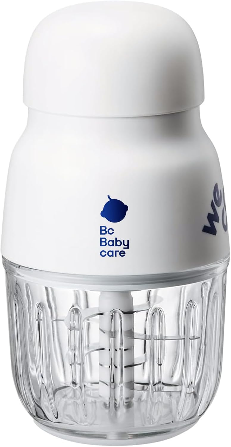 Bc Babycare Baby Food Maker-Glass Baby Puree blender for Fruit, Vegatable & Meat,Mini Food Processor for Potatoes, Grapes & Strawberries,White,10oz