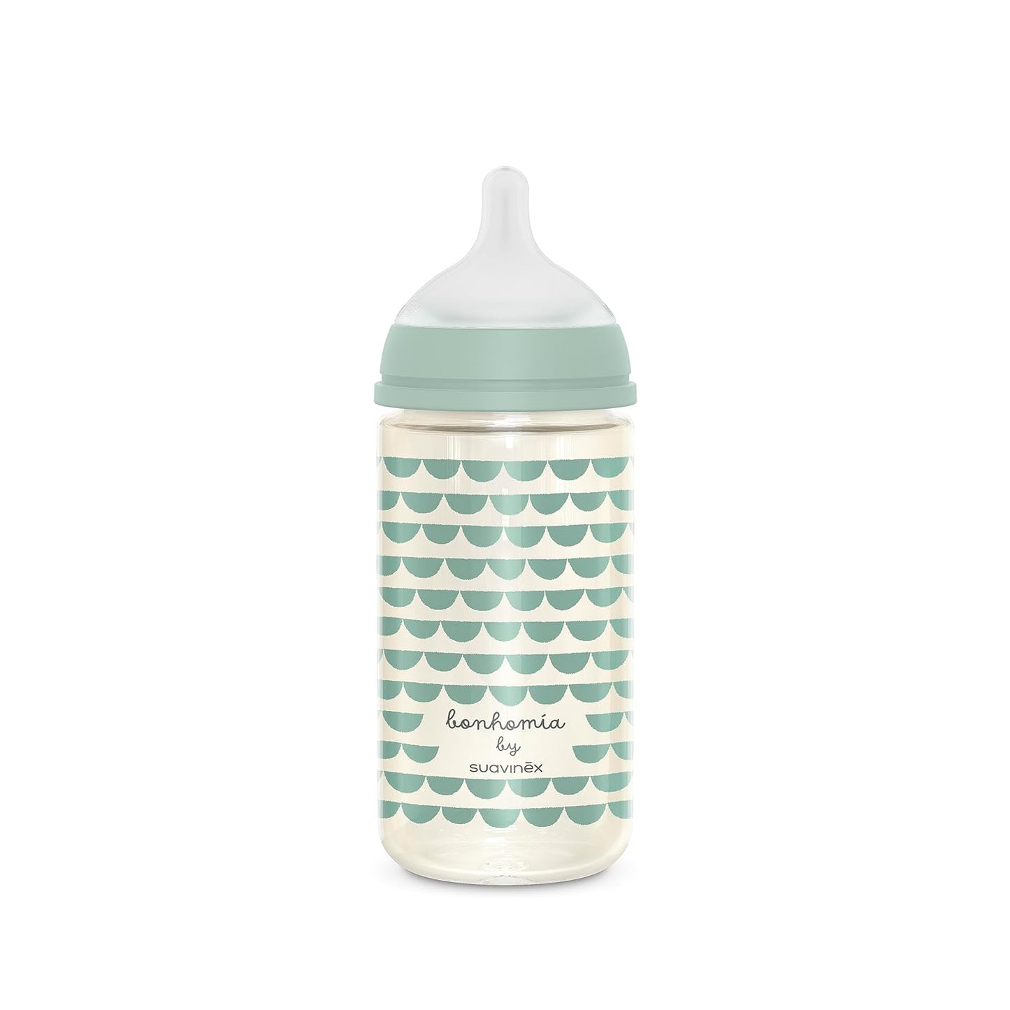 Suavinex Bonhomia Glass Baby Bottle with SX PRO Silicone Nipple, Anti Colic Baby Bottles, Baby Bottles for Breastfed Babies, Medium Flow, 3mo, 8oz, Beige