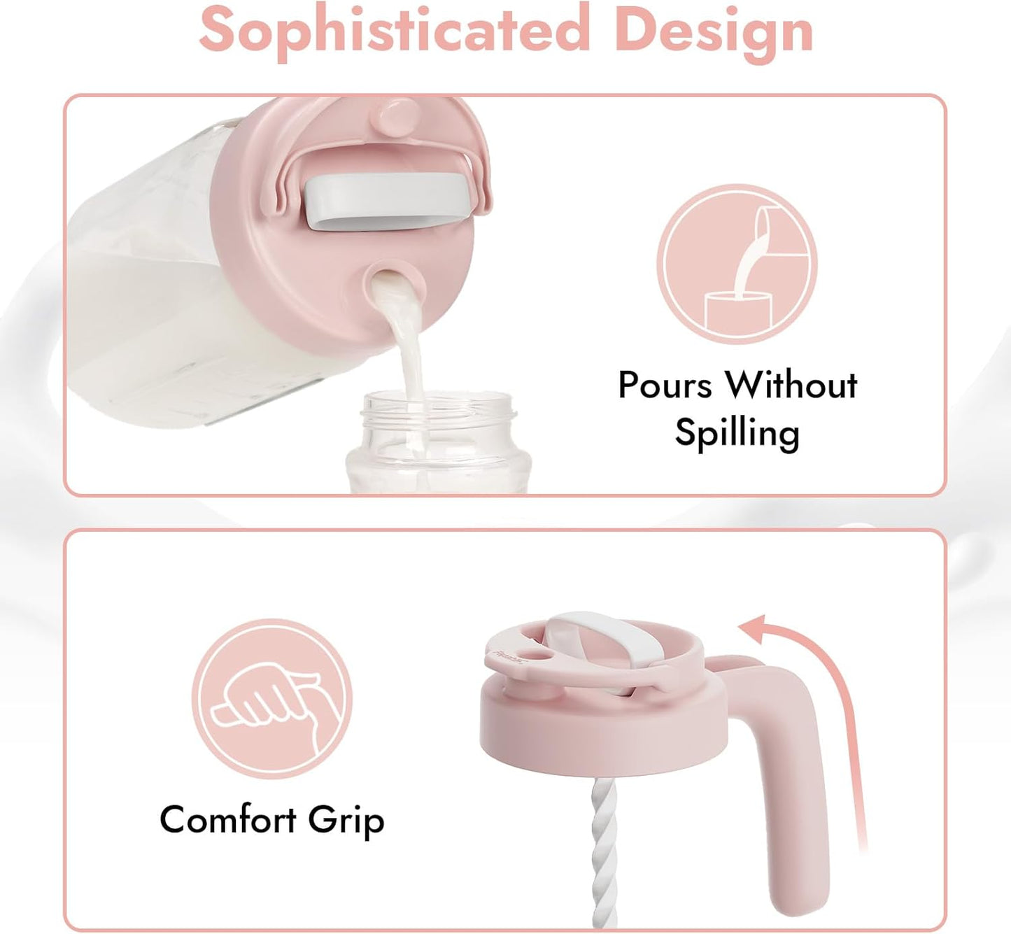 Papablic 32oz Formula Mixing Pitcher Lid, Breastmilk Pitcher Mixing Handle & Flip Locking Spout for Mixing Formula/Breastmilk/Protein Powder/Coffee, Blue