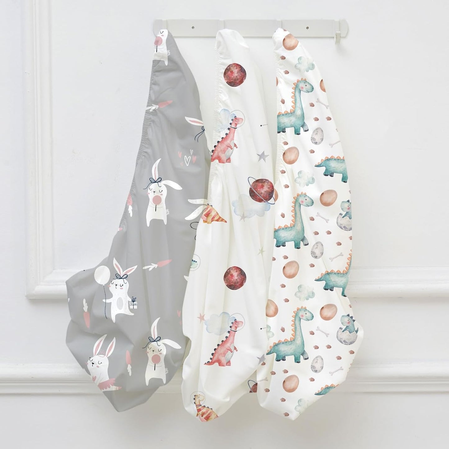 Bedside Sleeper Bassinet Fitted Sheets 20 x 33, 3 Pack Baby Delight Beside Me Dreamer,Babybond,Jimglo,koola,cowiewie,fodoss, Dream On Me Baby Square Bassinet, Pink Animal
