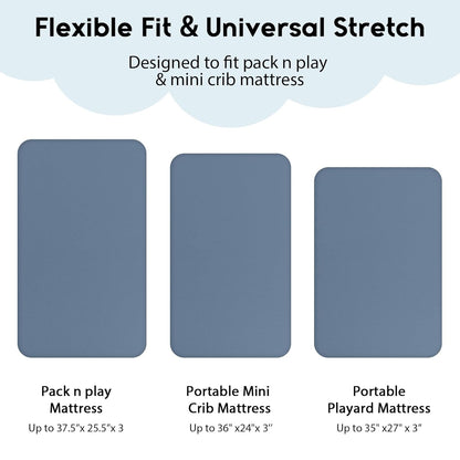 Yoofoss Pack and Play Sheets Fitted, Mini Crib Sheets 2-Pack for Pack N Play Mattress, Stretchy Playard Sheet, Soft and Breathable Green+Giraff