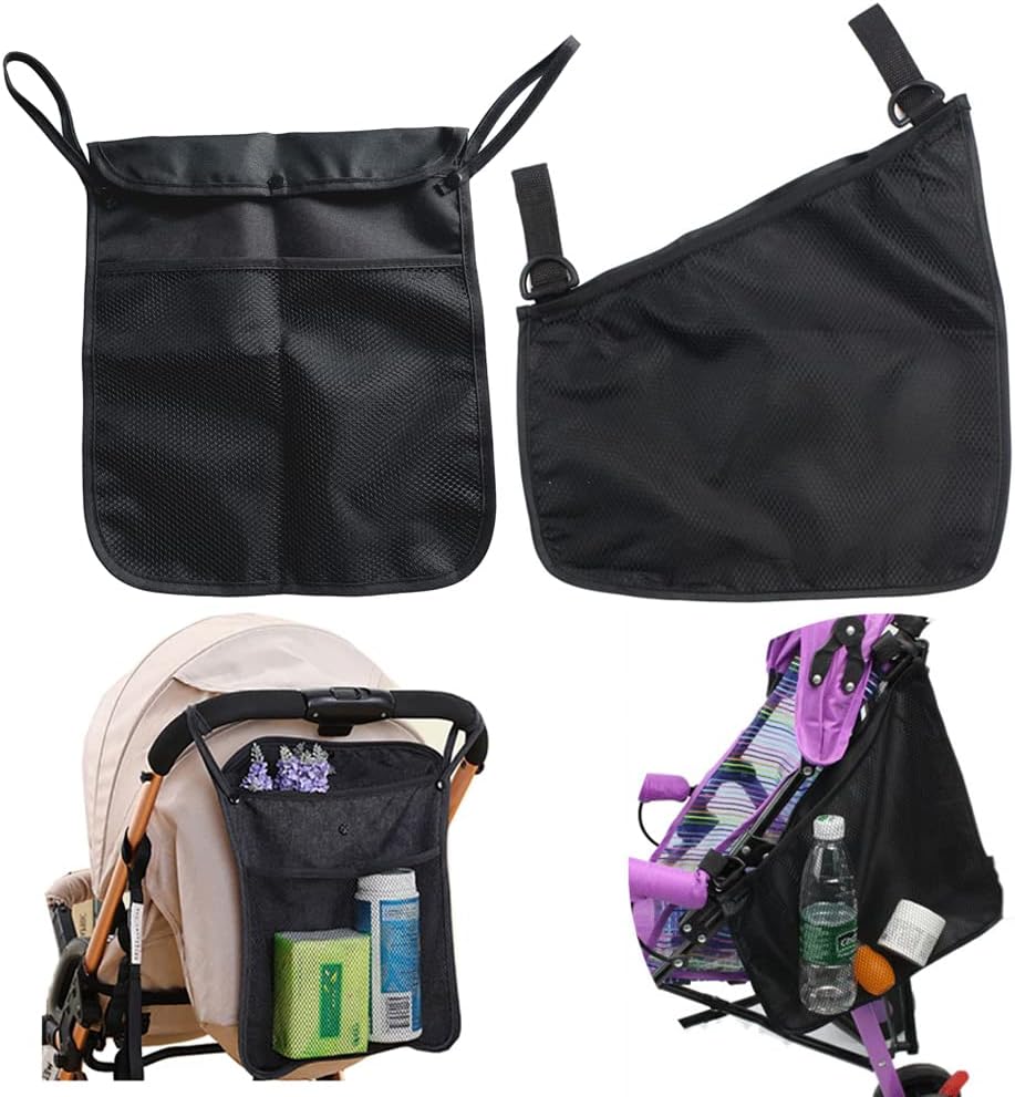 Baby Stroller Organizer,Black,Umbrella stroller organizer,Extra pockets to store snacks/wipes items,Holds water bottles, toddler sweat shirt etc (Black)
