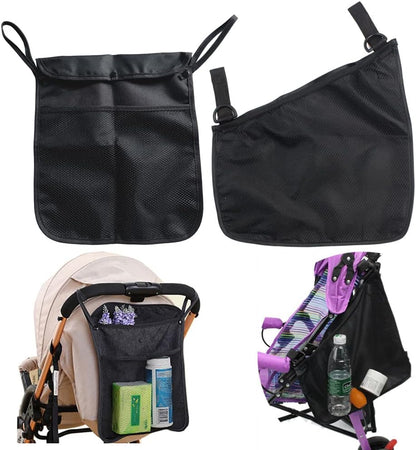 Baby Stroller Organizer,Black,Umbrella stroller organizer,Extra pockets to store snacks/wipes items,Holds water bottles, toddler sweat shirt etc (Black)