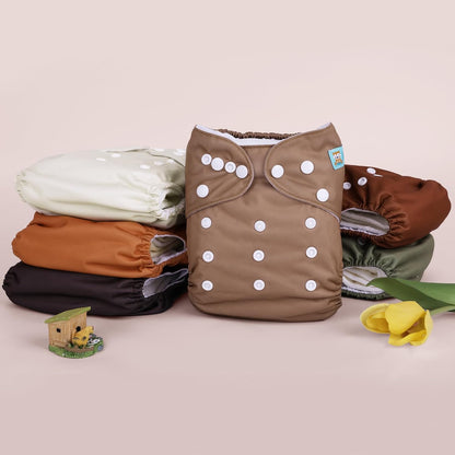 ALVABABY Baby Cloth Diapers 6 Pack with 12 Inserts Cloth Diaper Covers Adjustable Washable Reusable for Baby Girls and Boys