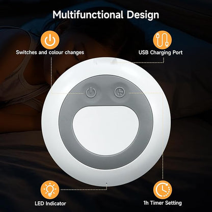 Tyute Baby Night Light, Nursery Night Lamp with 8 RGB Colors Changing, Soft BPA Free Silicone Touch Night Light for Kids Room Breastfeeding, 1h Timer, Rechargeable & Stepless Dimming
