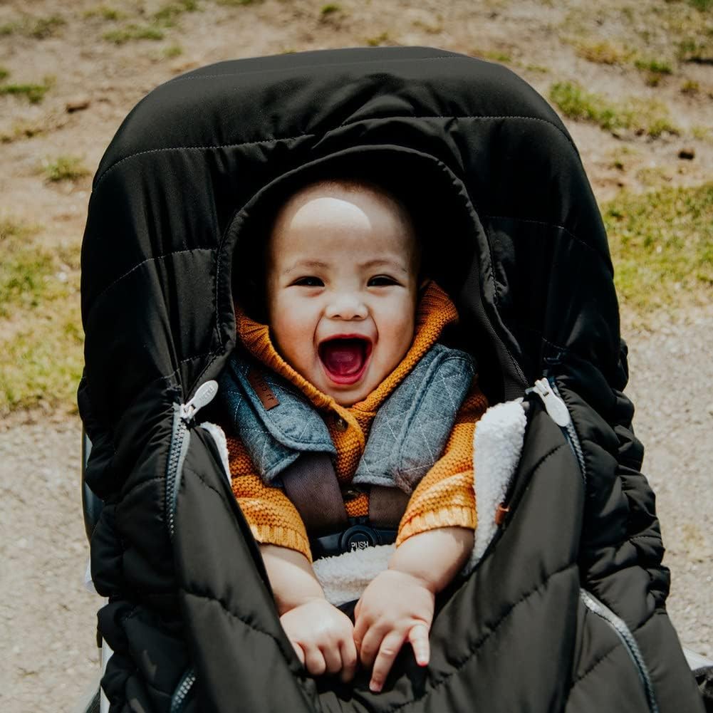 JJ Cole Baby Car Seat Cover, Blanket-Style Baby Stroller & Baby Carrier Cover, Heather Gray