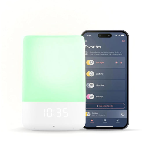 Nanit Sound and Light Smart Baby Night Light and Sound Machine | Audio Monitor | Cry Detection Alert Feature | OK to Wake Alarm Clock for Kids | Temp & Humidity Tracking | Rechargeable Battery | WiFi
