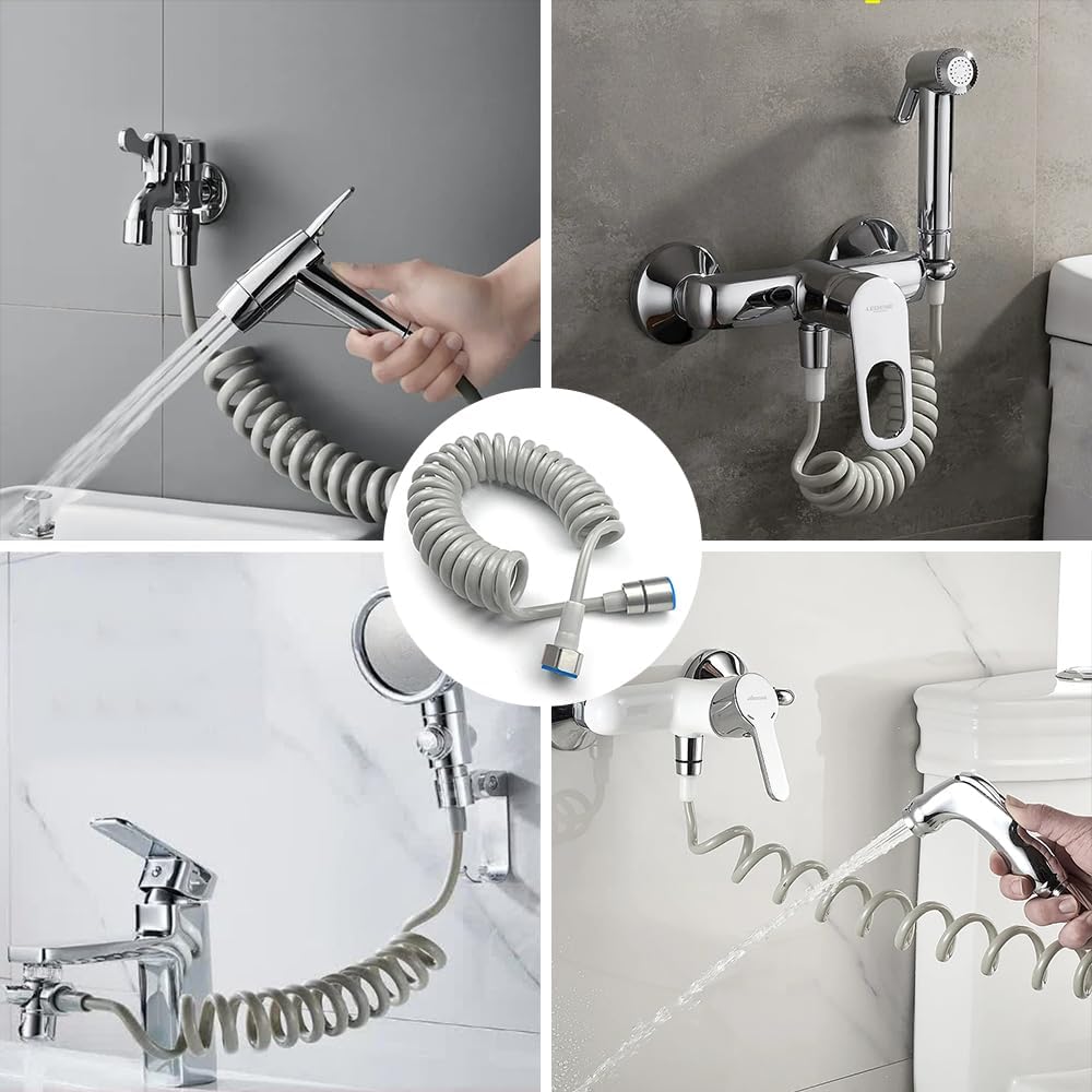 Handheld Bidet Sprayer for Toilet Kit,Stainless Steel Muslim Shower Toilet Bidet Faucets Attachment Set with T-Valve,Adjustable Water Pressure,Toilet Hose Sprayer,Cloth Diaper Spraye for Baby Wash