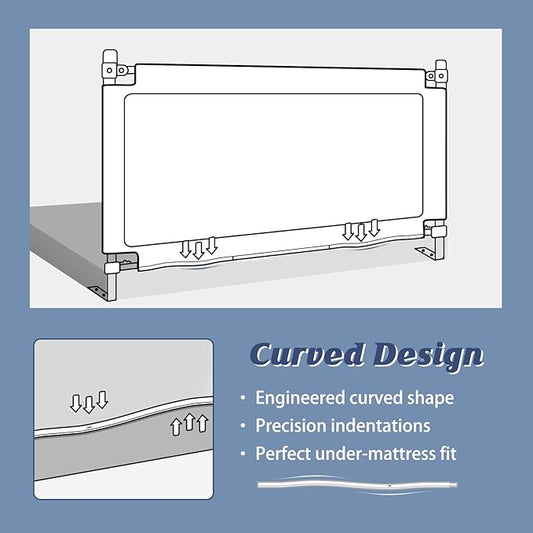 JWPEHOE 3-Piece Bed Rail for Toddlers with Headboard Rod, Adjustable Baby Bed Rail Guard (78.7 * 78.7 * 74.8 Inch-King Size)