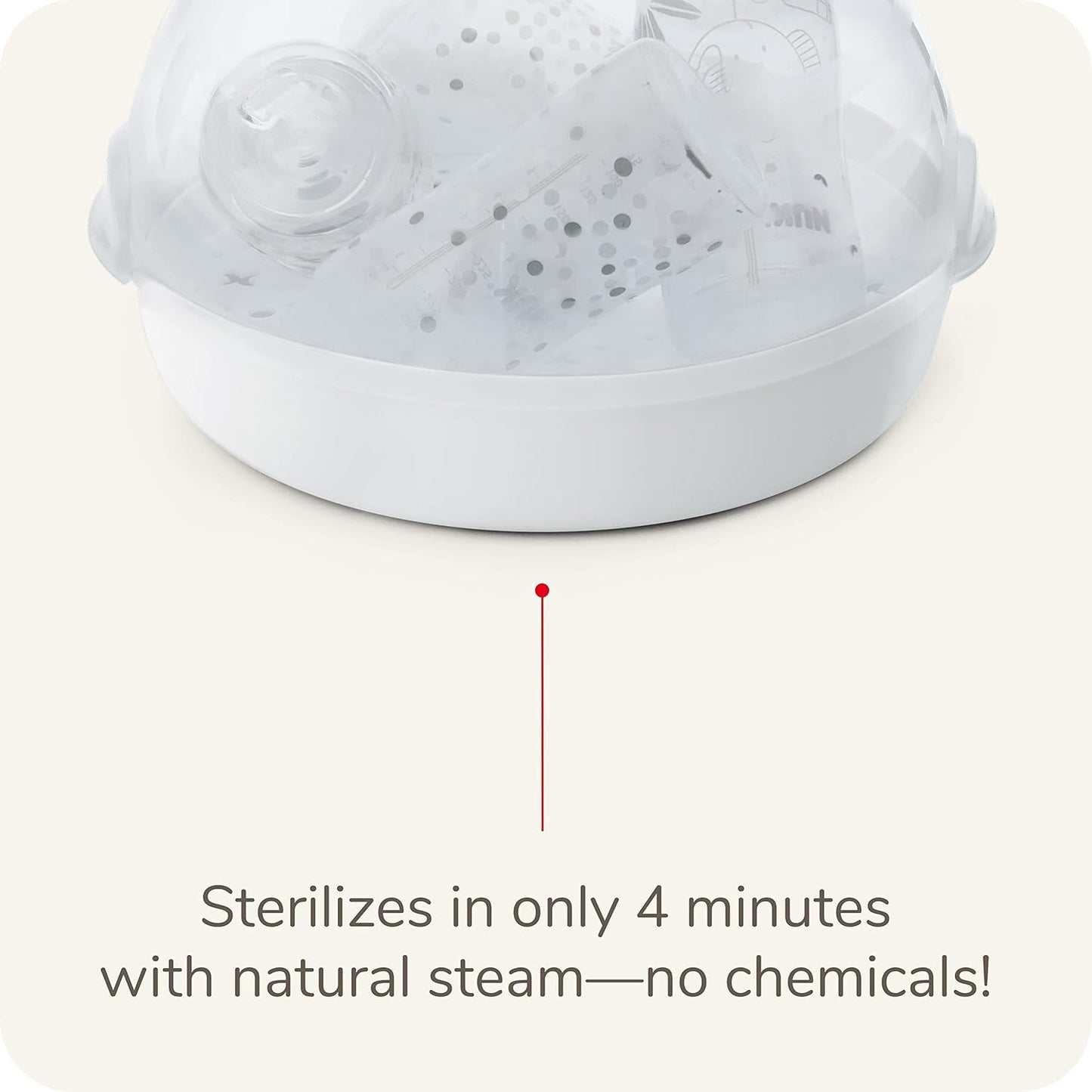 NUK Micro Express Microwave Baby Bottle and Accessory Sterilizer, a Fast & Effective Sterilization, Using Natural Steam