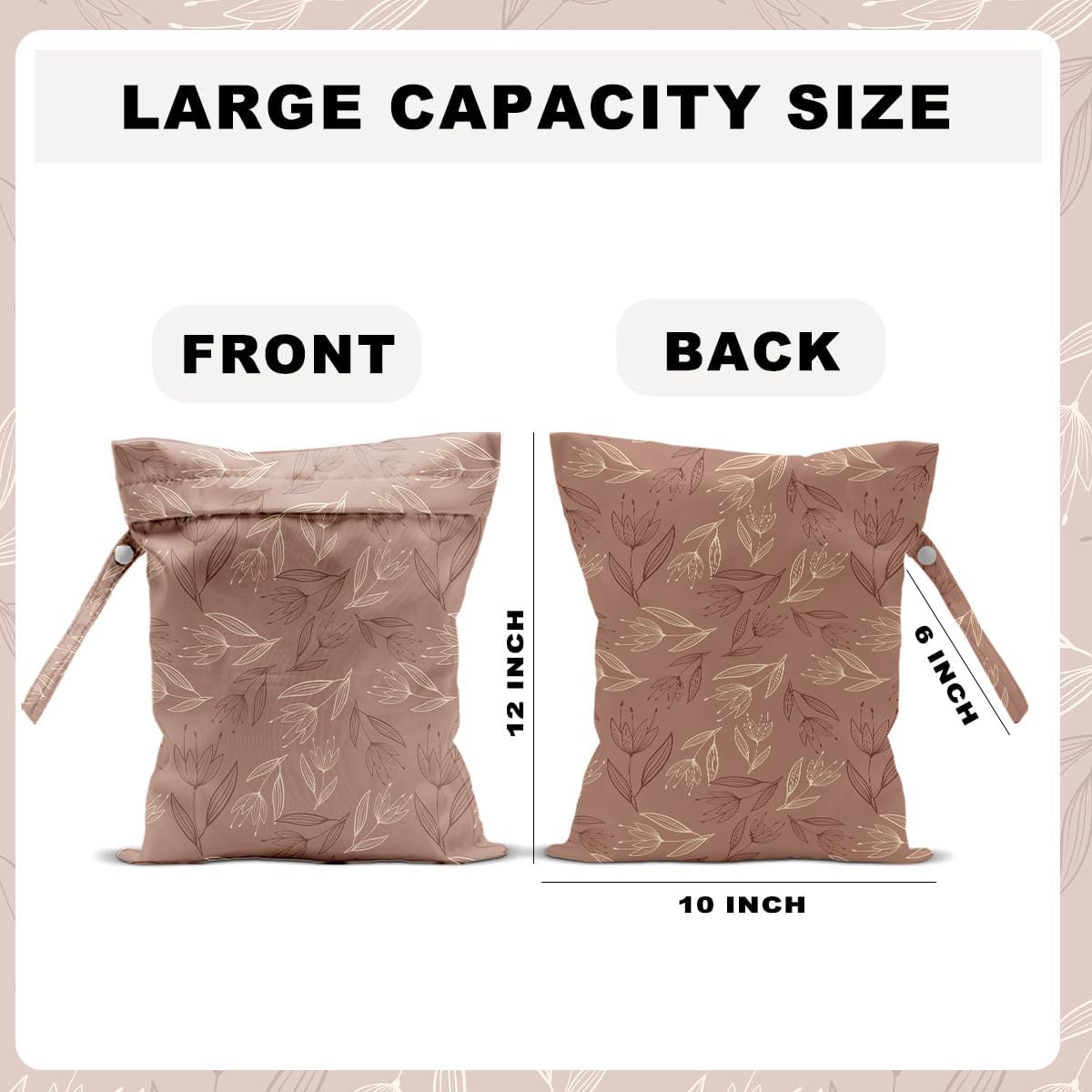 Unicorn Wet Dry Bag 12x10 Inch, Waterproof Reusable Wet Bag with Two Zippered Pockets & Handle for Swimsuit Travel Beach Pool Gym Stroller Dirty Yoga Gym Clothes Toiletries Daycare Organizer