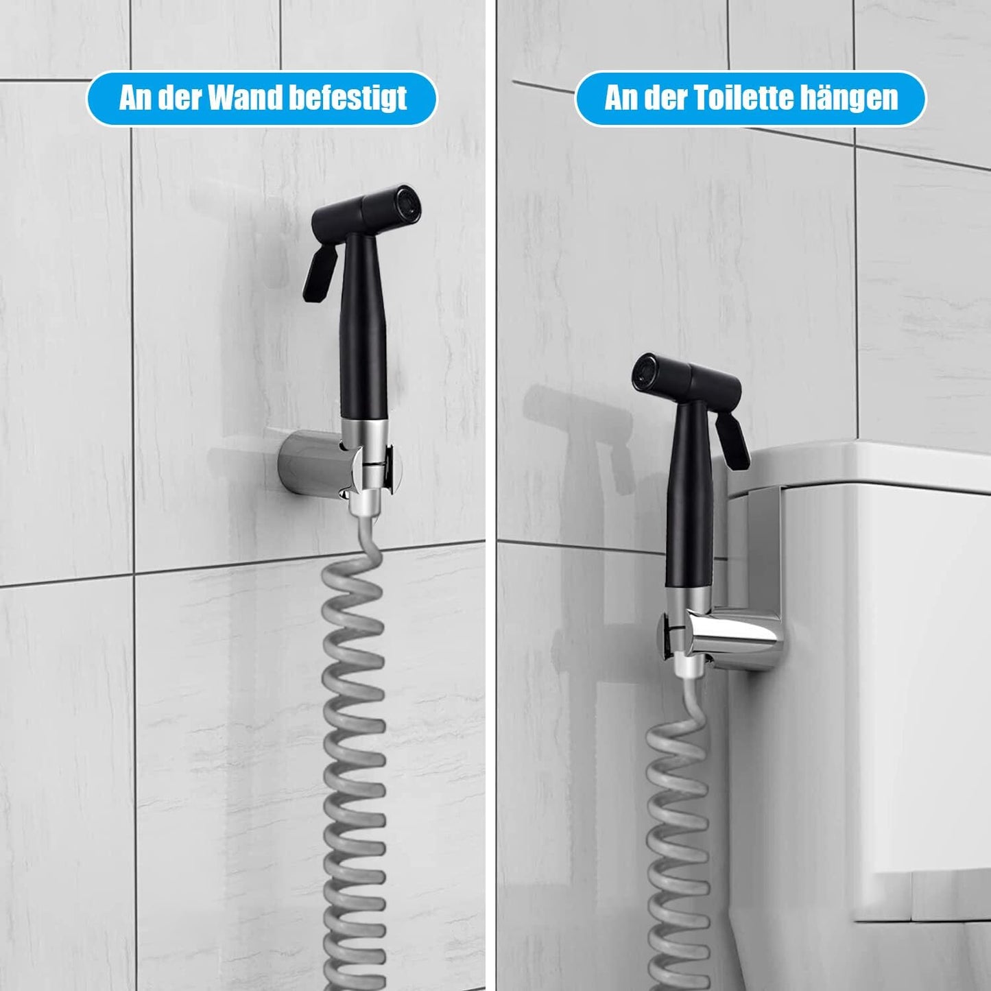 Handheld Bidet Sprayer for Toilet Kit,Stainless Steel Muslim Shower Toilet Bidet Faucets Attachment Set with T-Valve,Adjustable Water Pressure,Toilet Hose Sprayer,Cloth Diaper Spraye for Baby Wash