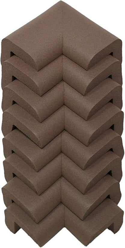 KidKusion Corner Cushion | Made in USA | Brown | 8 Pack | Furniture and Corner Protector
