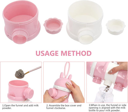 Kisangel Stackable Formula Dispenser 3 Layer Baby Milk Powder Dispenser Travel Milk Powder Container for Non- Spill Portable Home Storage
