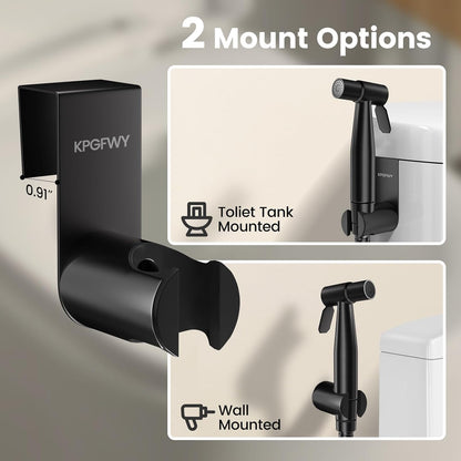 Handheld Bidet Sprayer for Toilet - Adjustable Pressure Stainless Steel Jet Sprayer for Cloth Diaper Cleaning, Feminine Wash & Baby Care, Muslim Shower Hose Kit KPGFWY (Gunmetal Gray)