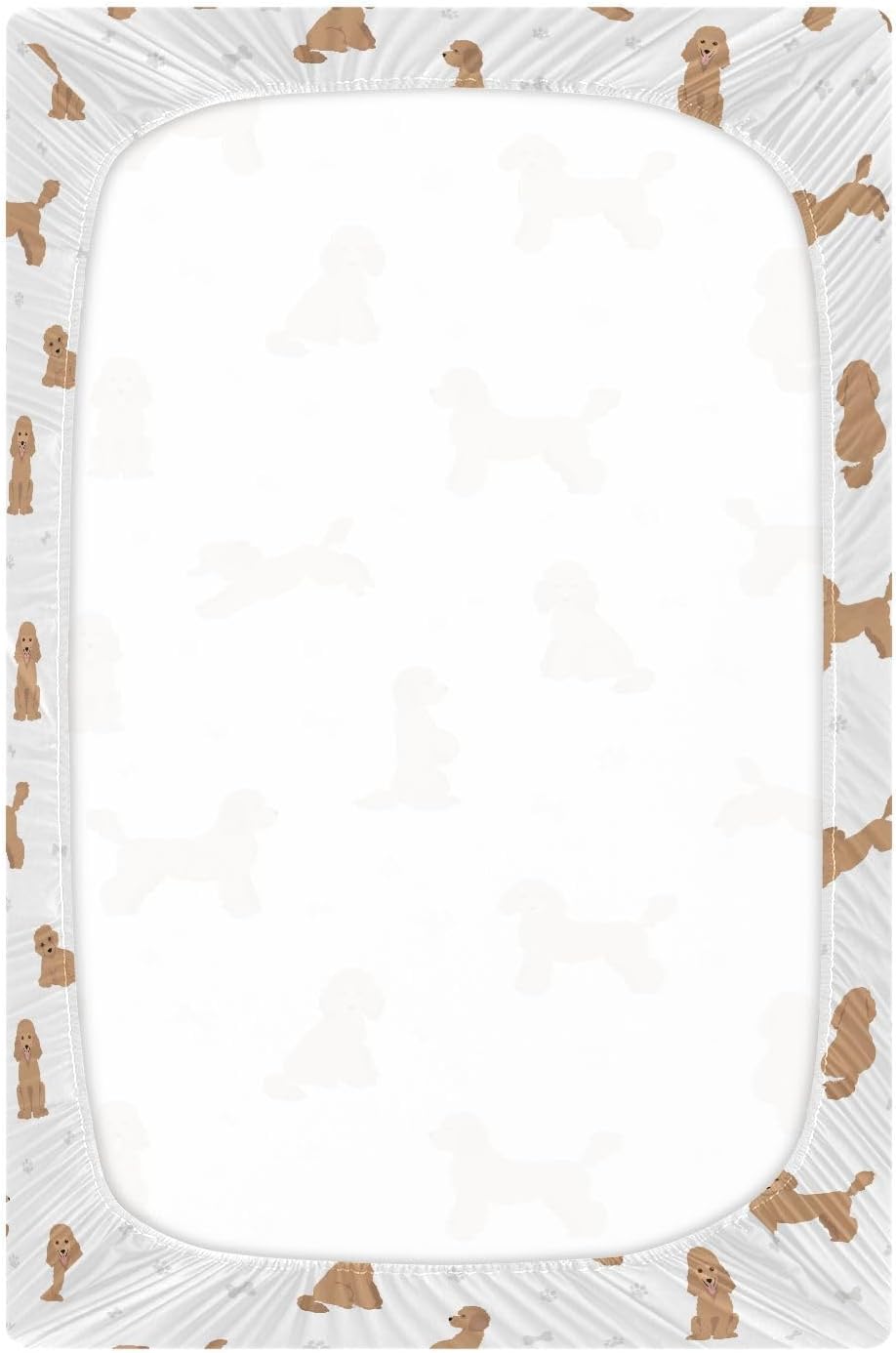 Fitted Crib Sheets White Bears with Clouds Stretchy Portable Playard Sheets for Baby Toddler, Breathable Soft Mini Crib Mattress 39 x 27 in for Boys and Girls