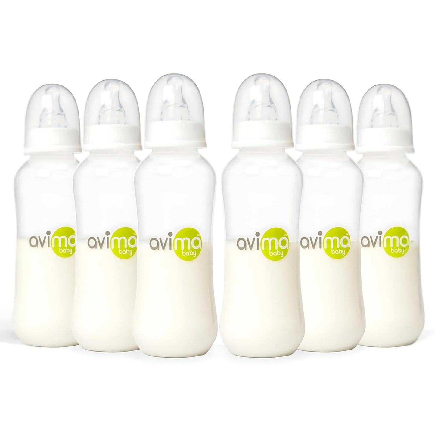Avima 10 oz Anti Colic Baby Bottle Set - Medium Flow Nipples Included, Standard Neck, BPA Free - 3-6 Months, Stage 2 Feeding for Gas, Spit Up & Colic (Set of 8)
