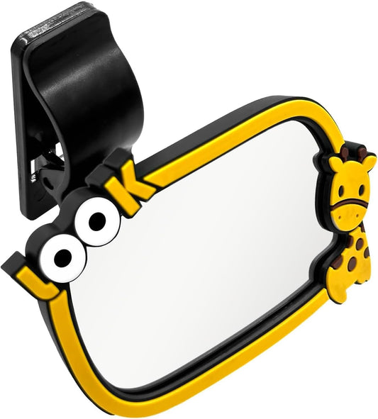 YUENTOEN Baby Mirror for Car, Clip-On Adjustable Car Baby Rearview Mirror to See Rear Facing Infants and Babies for Automotive