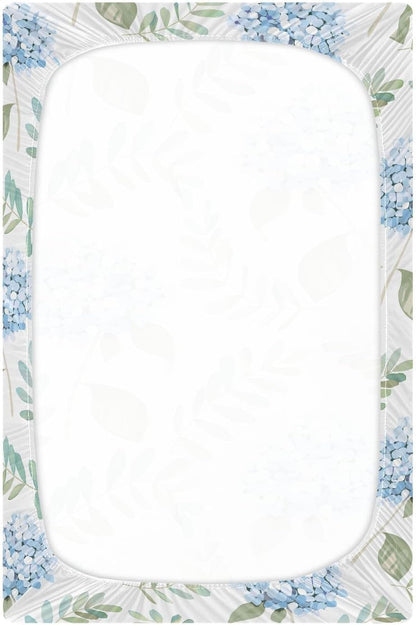 Fitted Crib Sheets White Bears with Clouds Stretchy Portable Playard Sheets for Baby Toddler, Breathable Soft Mini Crib Mattress 39 x 27 in for Boys and Girls
