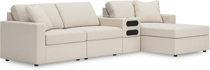 Signature Design by Ashley Modmax Coastal Press-Back Swivel Glider Rocker Recliner with Machine Washable Cover, Hidden Storage Compartments and 2 Bolster Pillows, Beige - Colors A