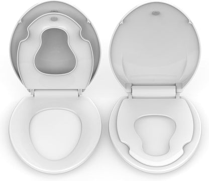Toilet Seat Round,Toilet Seat with Toddler Seat Built in, Potty Training Toilet Seat Round Fits Both Adult and Child, with Soft Close,Easy Install and Clean - White, Round