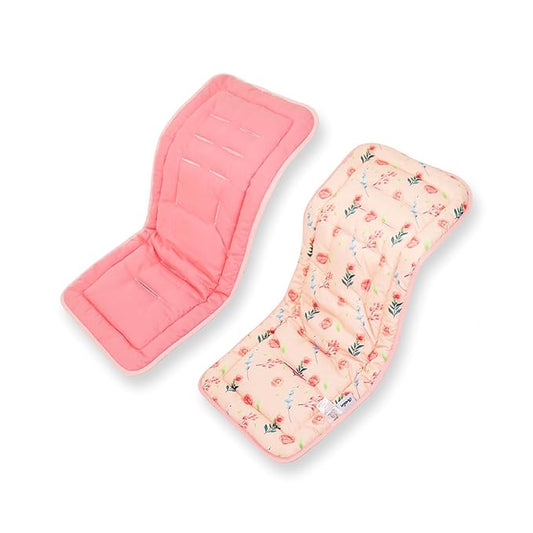 Baby Stroller Cushion, Baby Stroller Seat Liners Universal Stroller Liner, 100% Cotton Breathable and Soft Reversible Toddler Infant Car Seat Insert 34x78cm 1 Pack (Pink Rose)