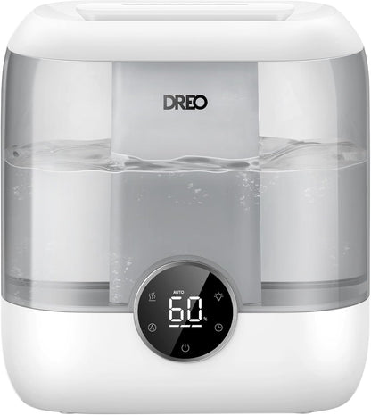 DREO Humidifiers for Bedroom, 6L Easy to Fill & Clean, 60H Runtime for Large room, 28 dB Quiet Cool Mist Air Humidifier for Plant, Baby Nursery, Home, Indoor, Night Light, Precise Humidity Control