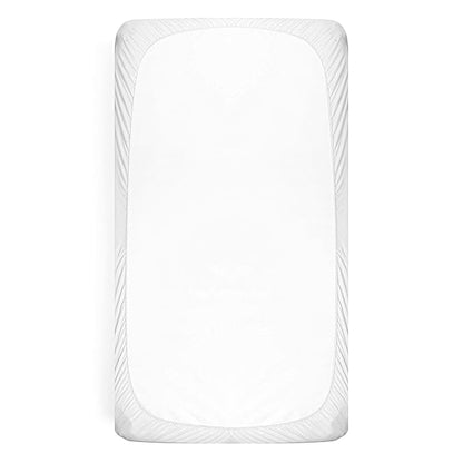 Organic Bamboo from Viscose Fitted Crib Mattress Protector Pad by Baby&Brooke – 100% Waterproof, Absorbent, Non-Toxic, Breathable Mattress Cover - (52"x 28"x 8")