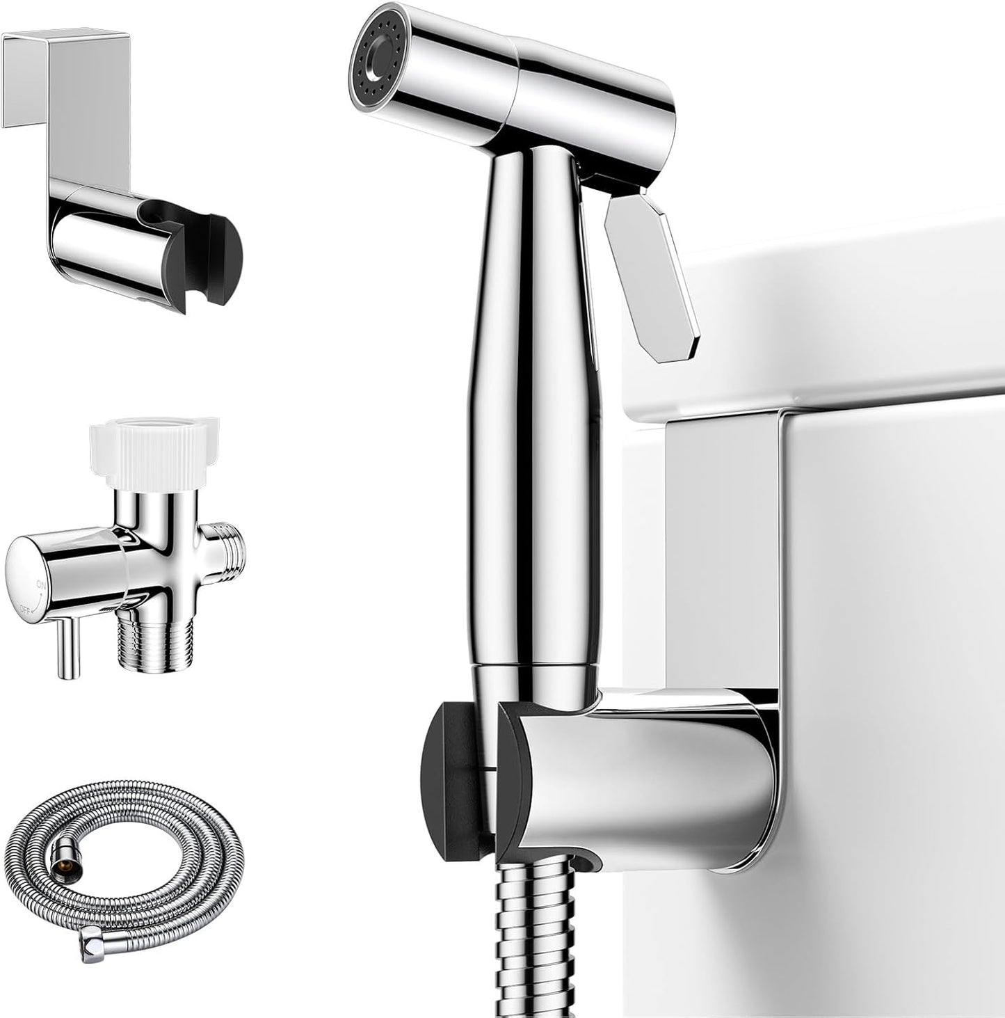 Arofa Handheld Bidet Sprayer for Toilet - 2 Pack Bidets Faucet for Existing Toilets Cloth Diaper Jet Sprayer, Stainless Steel Muslim Shower with Bidet Hose for Feminine Wash