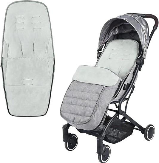 2 in 1 Baby Stroller Cushion Bunting Bag Removable Windproof Footmuff Toddler Warm Pushchair Seat Mat Cushion Outdoor Thicken Cushion Kids Warm Leg Protector Bag Stroller Liner