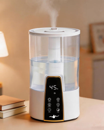 YOKEKON Humidifiers for Bedroom,1.06Gal(4L) Dishwasher Safe Design Easy to Clean,Top Fill,Night Light,Aroma Diffuser,Humidity Control,12H Timer,Sleep Mode,3 Level Mist,360° Nozzle,Home,Nursery,Black