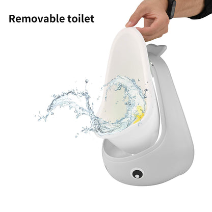 Whale Potty Training Urinal for Boys with Funny Aiming Target , Toddler Boy Toilet Pee Trainer - Gray
