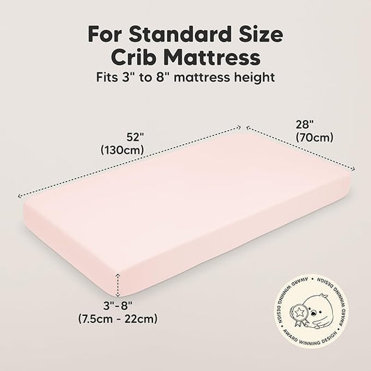 KeaBabies 2-Pack Organic Crib Sheets for Boys, Girls - 52x28 Fitted Crib Mattress Sheet Neutral, Breathable Jersey Cotton Cover for Baby Bed, Toddler Mattress, Soft & Cute Prints (Mist Rose)