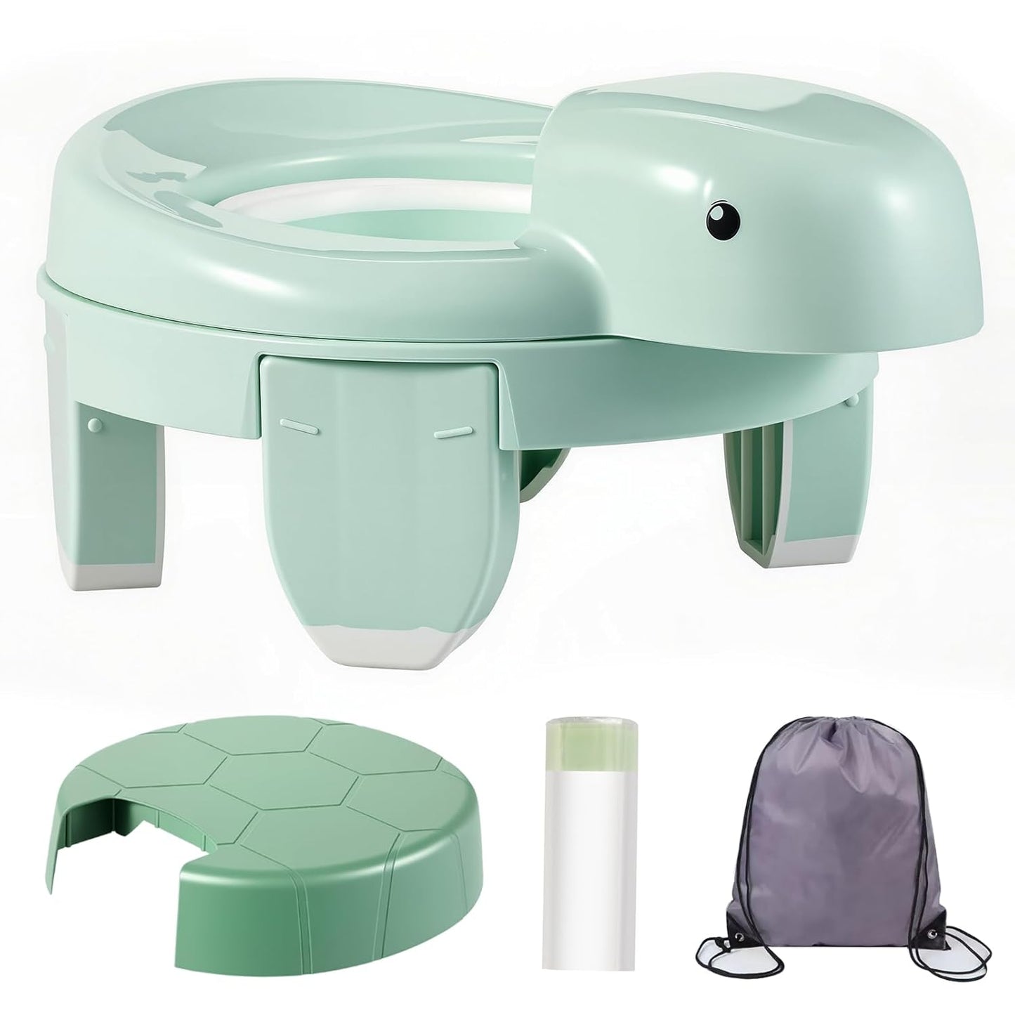 Potty Training Toilet Seat Portable Travel Potty Folding Kids Potty Chair with Storage Bag and 20 Liners