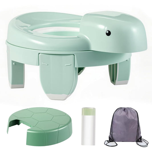 Potty Training Toilet Seat Portable Travel Potty Folding Kids Potty Chair with Storage Bag and 20 Liners