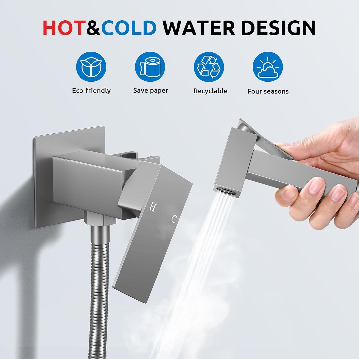 Arofa Handheld Bidet Sprayer for Toilet - 2 Pack Bidets Faucet for Existing Toilets Cloth Diaper Jet Sprayer, Stainless Steel Muslim Shower with Bidet Hose for Feminine Wash