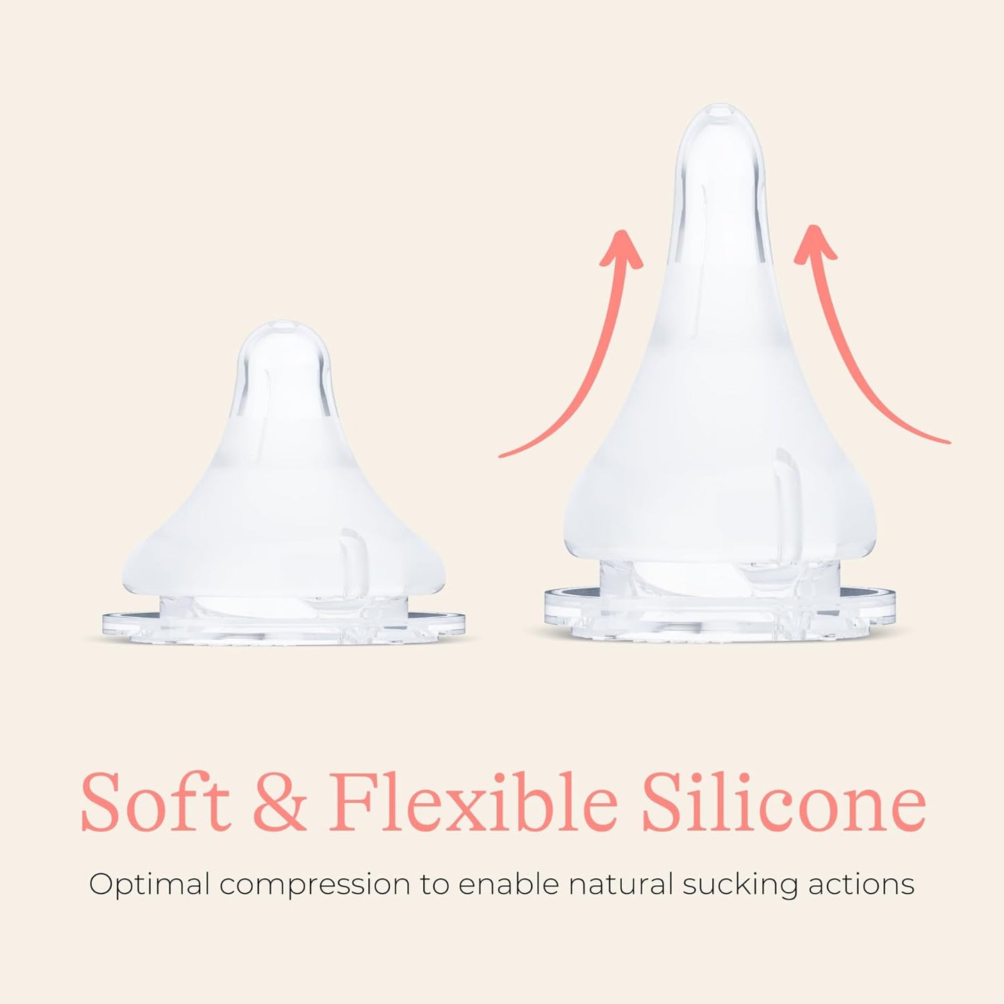 Lansinoh NaturalWave Baby Bottle Nipples, Slow Flow, Size S, 1+ Month, 4 Count 100% Soft, Durable Silicone, Made Without BPA BPS, Anti-Colic, Supports Baby's Developing Mouth and Teeth