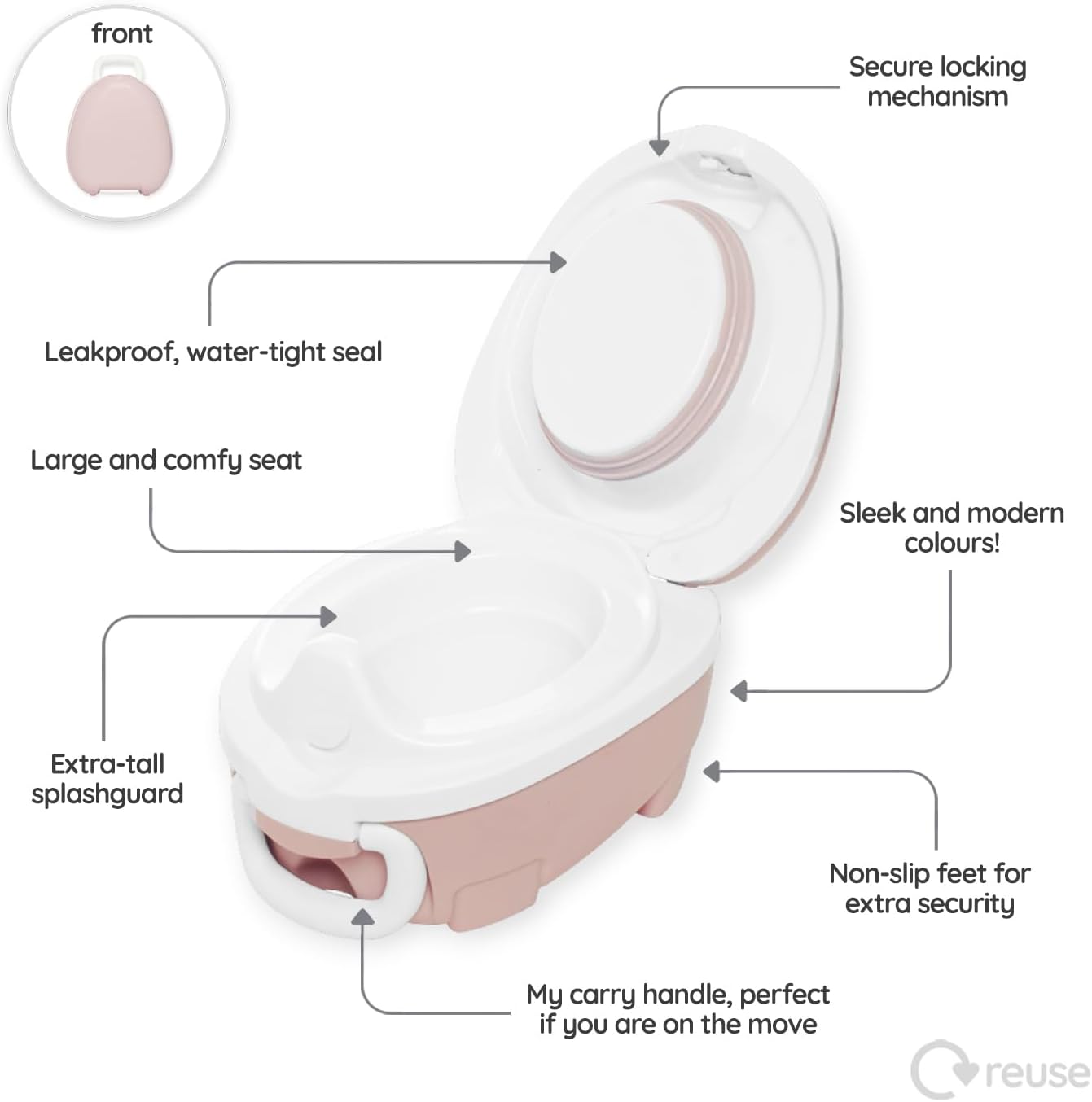 My Carry Potty - Ladybug Travel Potty, Award-Winning Portable Toddler Toilet Seat for Kids to Take Everywhere