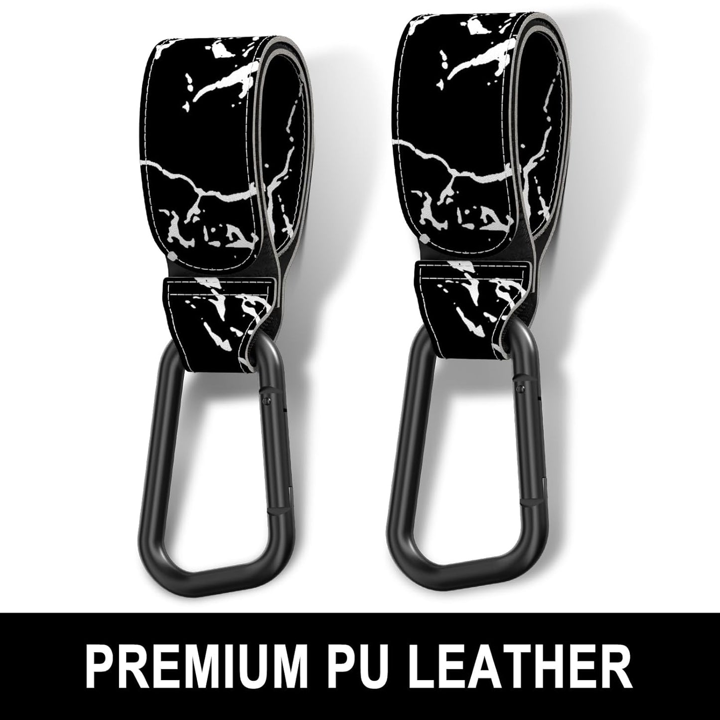 Baby Stroller Hooks for Hanging Bags, Universal Stroller Clips Accessories, Mommy Hook for Diaper Bag, Shopping Cart, Purse, Backpack - 2 Pack, Abstract Leaf