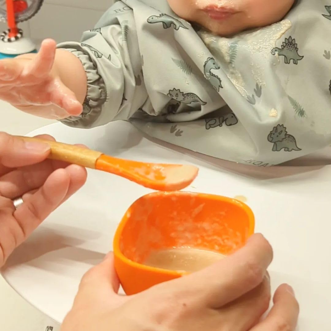 Avanchy Baby Bowls Silicone MINI Prep Bowl Set for Babies Kids Toddler for Feeding Food 4 oz, White
