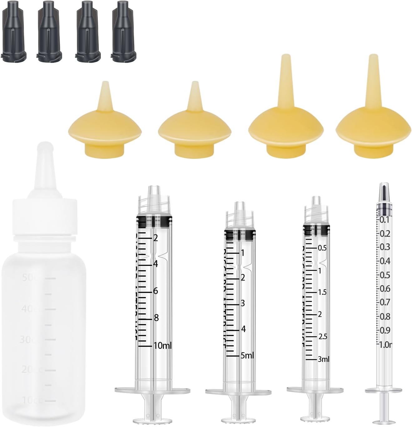 Pet Feeding Bottle and Syringes with Nipples for Small Cat Dog Animals (Model 1)