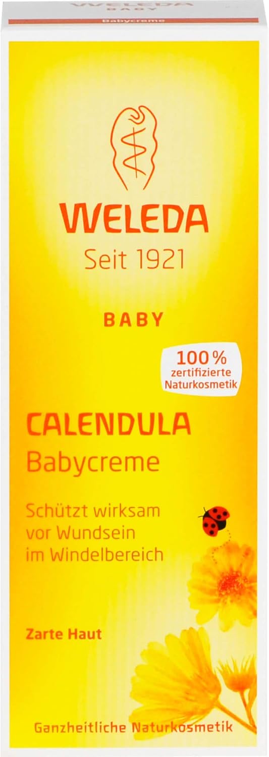 WELEDA Calendula Baby Cream - Protects Sensitive Baby Skin Against Soreness - The Ideal Care for The Diaper Area - Cares Gently & soothes Skin - Promotes Skin Regeneration - 75 ml
