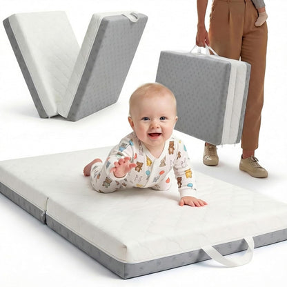 Bi-Fold Pack and Play Mattress, 3 Inch Thick Soft & Firm Memory Foam Breathable Portable Pack n Play Mattresses, Baby Playpen Mattresses with Removable Washable Cover 38x26x3 Inch - Gary