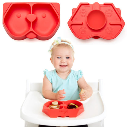 Nummy BOWL - Pure Silicone Bowl with Hidden Suction Cup for Babies and Toddlers | BPA and Phthalate Free | Microwave and Dishwasher Safe | Great Baby Gift (Blue, Puppy Pal Collection)
